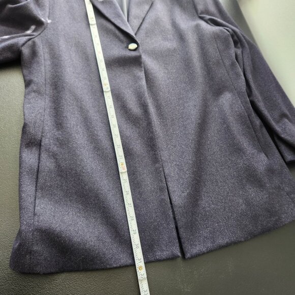 Vintage Lord & Taylor Gray Blue Cashmere Blazer Jacket Swing Button Wool‎ Sz 10 - Picture 11 of 12